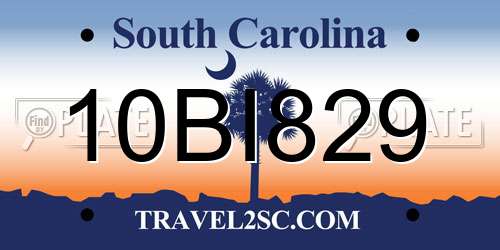 10BI829 South Carolina License Plate