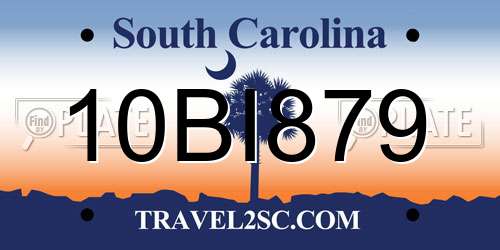10BI879 South Carolina License Plate