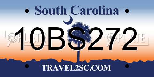 10BS272 South Carolina License Plate