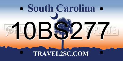 10BS277 South Carolina License Plate