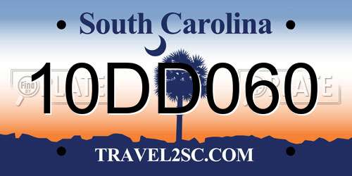 10DD060 South Carolina License Plate