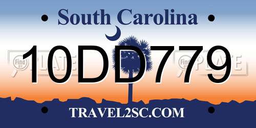 10DD779 South Carolina License Plate