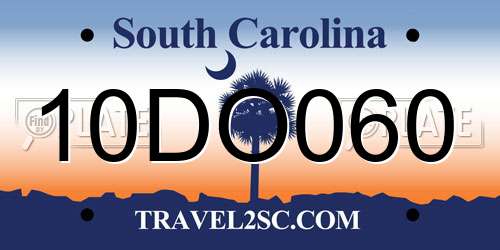 10DO060 South Carolina License Plate