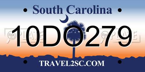 10DO279 South Carolina License Plate