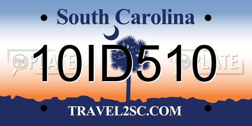 10ID510 South Carolina License Plate