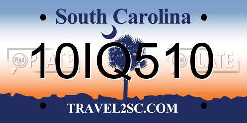 10IQ510 South Carolina License Plate