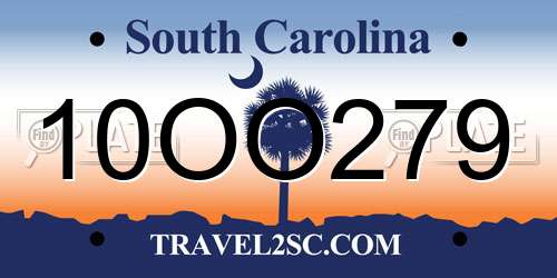 10OO279 South Carolina License Plate