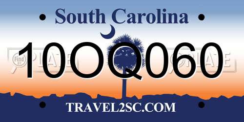10OQ060 South Carolina License Plate