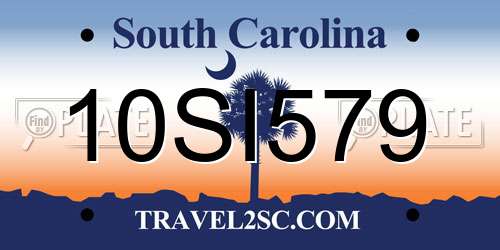 10SI579 South Carolina License Plate
