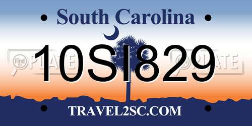 10SI829 South Carolina License Plate