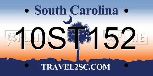 10ST152 South Carolina License Plate