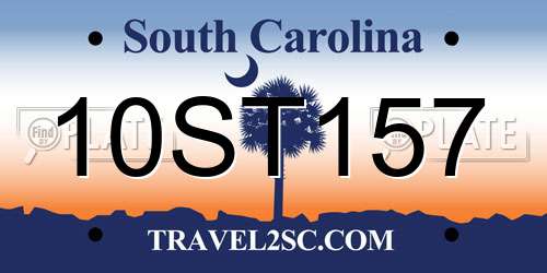 10ST157 South Carolina License Plate