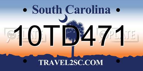 10TD471 South Carolina License Plate