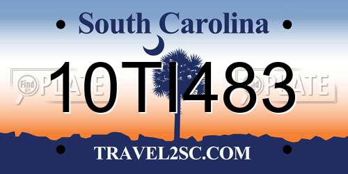 10TI483 South Carolina License Plate