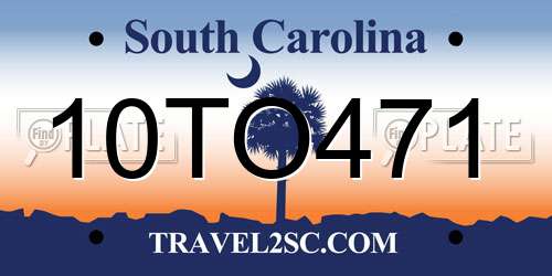 10TO471 South Carolina License Plate