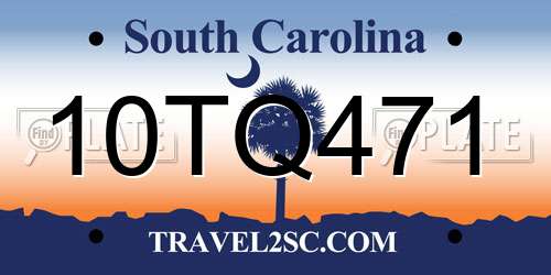 10TQ471 South Carolina License Plate
