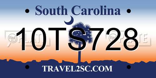 10TS728 South Carolina License Plate