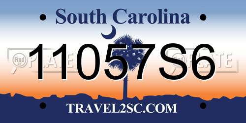 11057S6 South Carolina License Plate