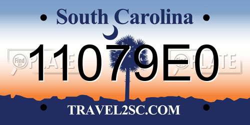 11079E0 South Carolina License Plate