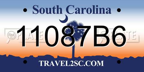11087B6 South Carolina License Plate