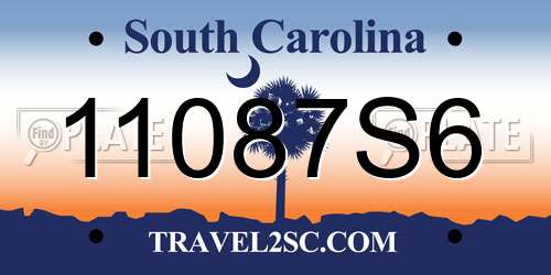 11087S6 South Carolina License Plate