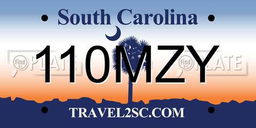 110MZY South Carolina License Plate