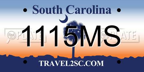 1115MS South Carolina License Plate