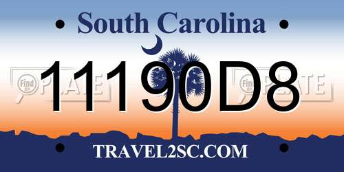 11190D8 South Carolina License Plate