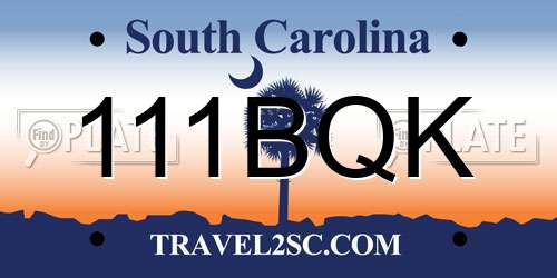 111BQK South Carolina License Plate