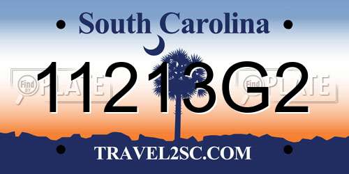 11213G2 South Carolina License Plate