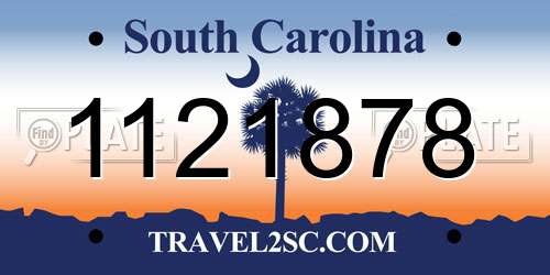 1121878 South Carolina License Plate