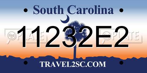 11232E2 South Carolina License Plate