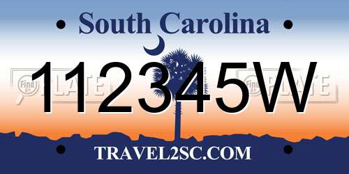 112345W South Carolina License Plate