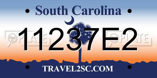 11237E2 South Carolina License Plate