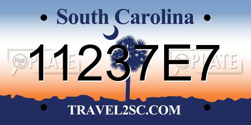 11237E7 South Carolina License Plate