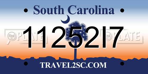 11252I7 South Carolina License Plate