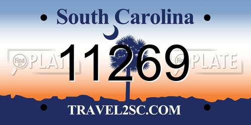 11269 South Carolina License Plate