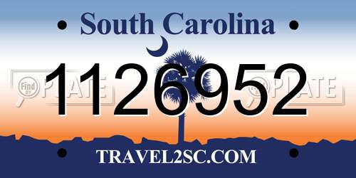 1126952 South Carolina License Plate