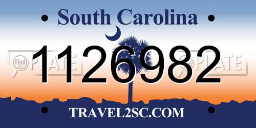 1126982 South Carolina License Plate