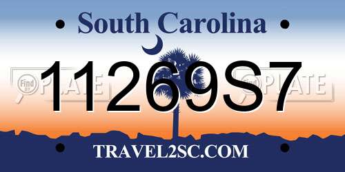 11269S7 South Carolina License Plate