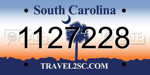 1127228 South Carolina License Plate