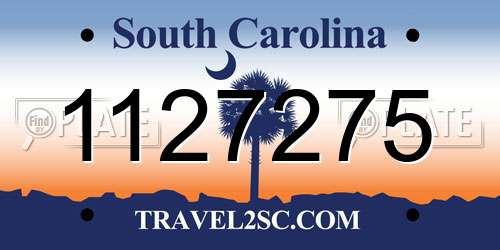 1127275 South Carolina License Plate