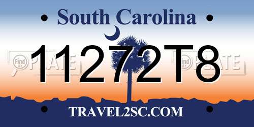 11272T8 South Carolina License Plate