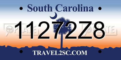 11272Z8 South Carolina License Plate