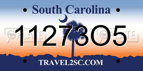 11273O5 South Carolina License Plate