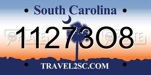 11273O8 South Carolina License Plate
