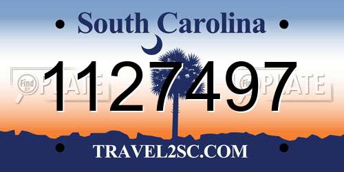 1127497 South Carolina License Plate