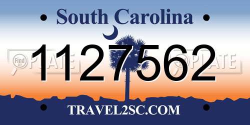 1127562 South Carolina License Plate