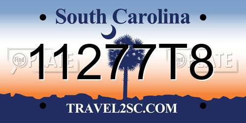 11277T8 South Carolina License Plate