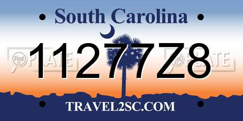 11277Z8 South Carolina License Plate